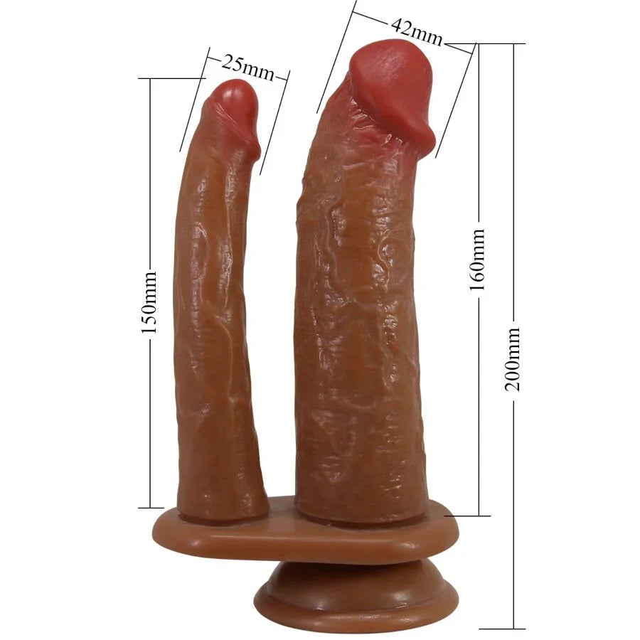 PRETTY LOVE - GORAN DOBLE DILDO REALÍSTICO NATURAL MULATO - Nuvica