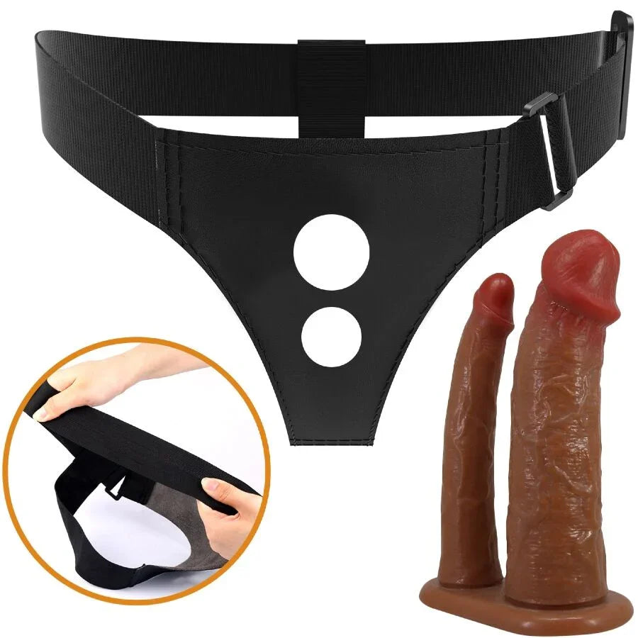PRETTY LOVE - KEAVEN HARNESS BRIEFS UNIVERSAL & COMFORTABLE DOBLE DILDO - Nuvica