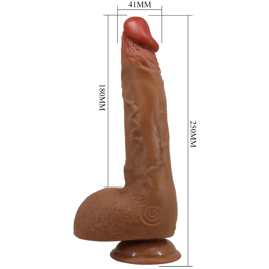 BAILE - BEAUTIFUL WILKS VIBRADOR REALÍSTICO DE 5 CONFIGURACIONES 25 CM MULATO - Nuvica