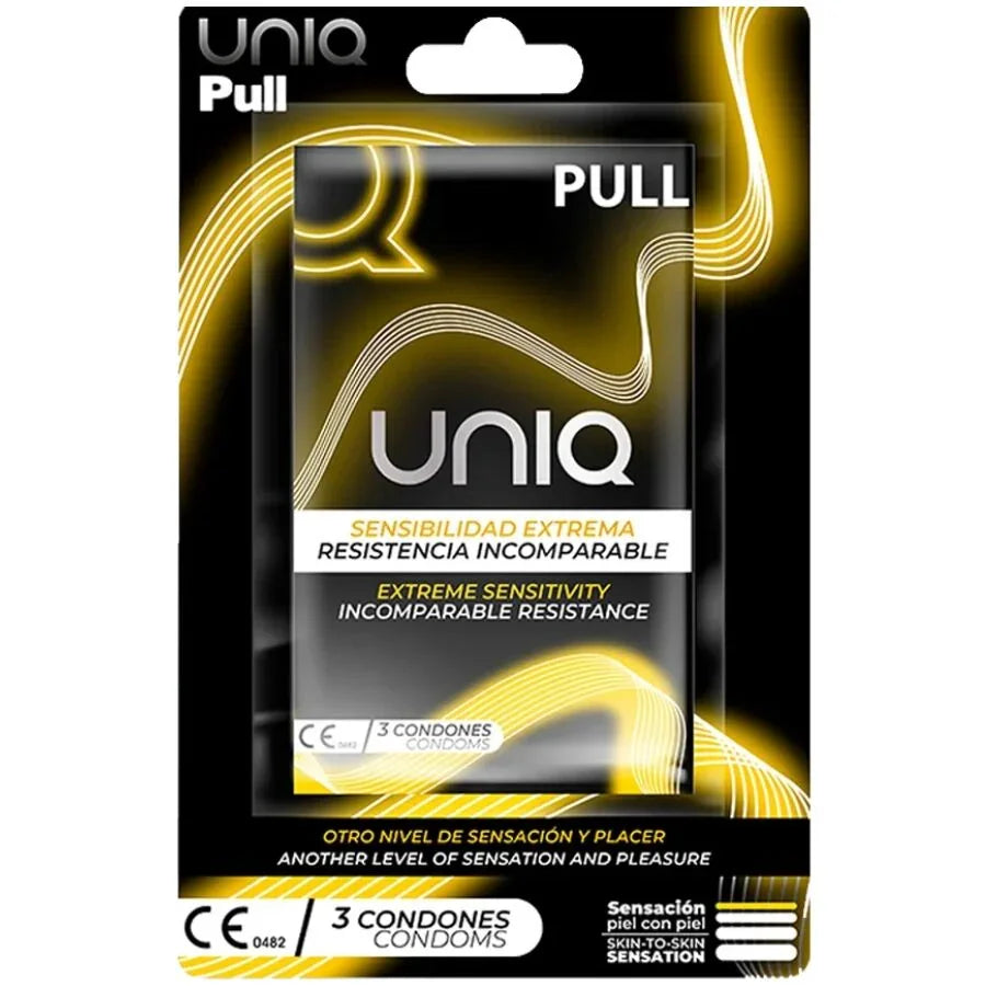 UNIQ - PULL PRESERVATIVOS CON TIRAS SIN LÁTEX 3 UNIDADES - Nuvica