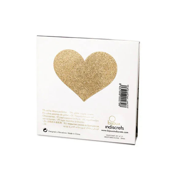 BIJOUX - INDISCRETS PEZONERAS FLASH CORAZÓN DORADO - Nuvica