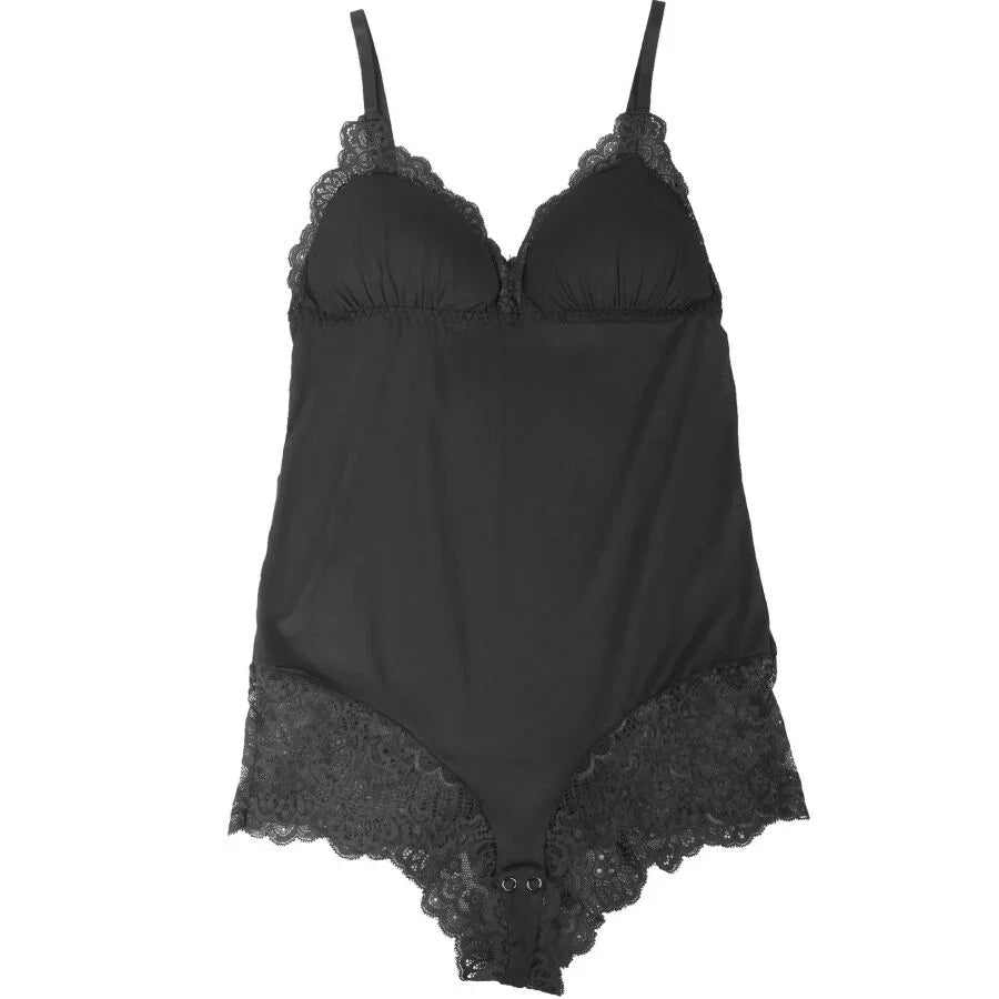 SUBBLIME - TEDDY DETALLE ENCAJE FLORAL NEGRO L/XL - Nuvica