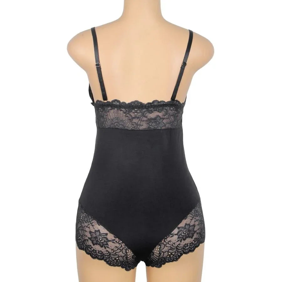 SUBBLIME - TEDDY DETALLE ENCAJE FLORAL NEGRO L/XL - Nuvica