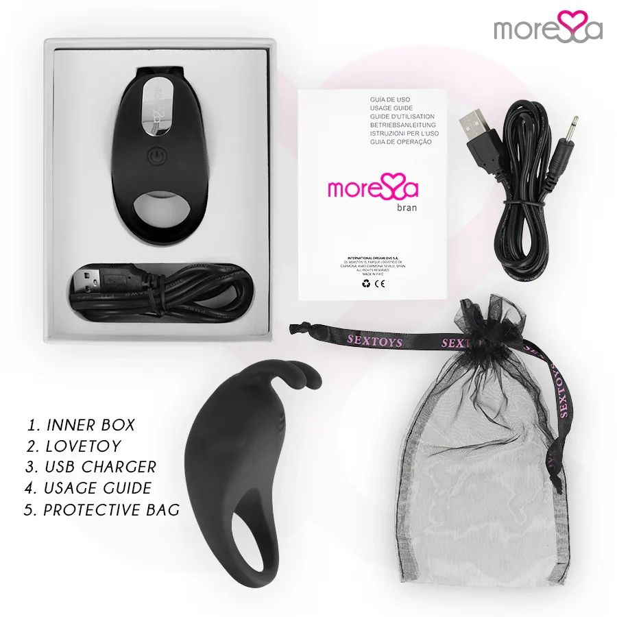 MORESSA - BRAD PREMIUM SILICONE RECARGABLE NEGRO - Nuvica
