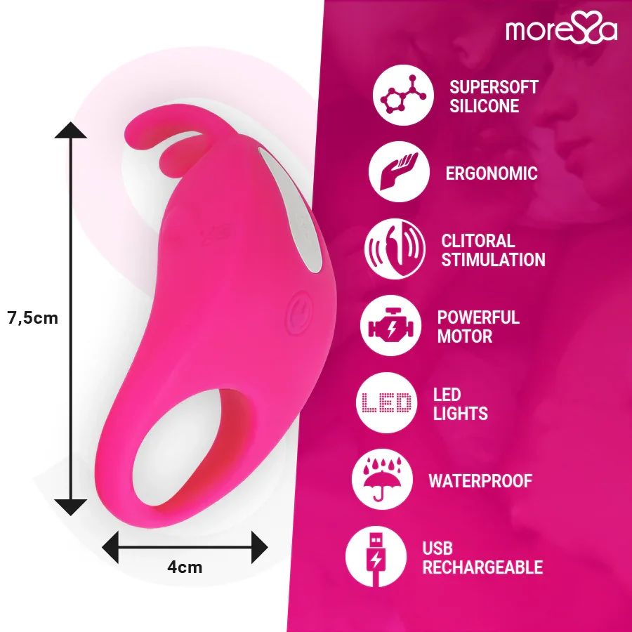 MORESSA - BRAD PREMIUM SILICONE RECARGABLE ROSA - Nuvica