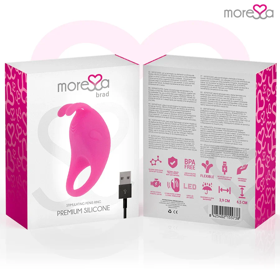MORESSA - BRAD PREMIUM SILICONE RECARGABLE ROSA - Nuvica