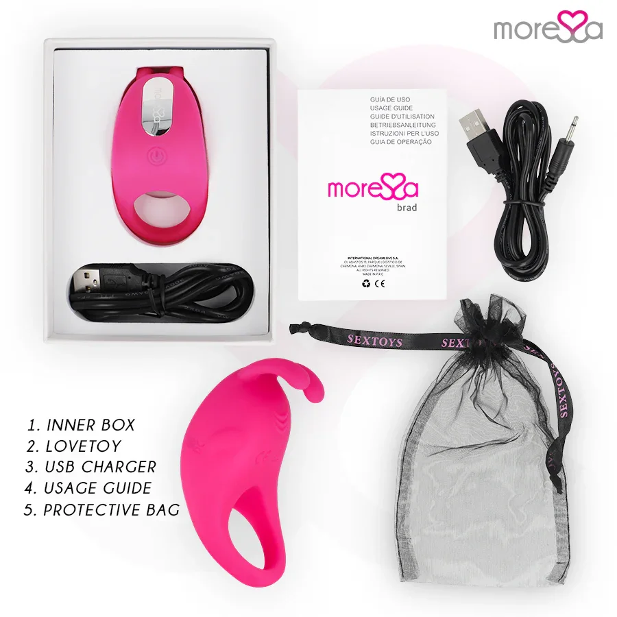 MORESSA - BRAD PREMIUM SILICONE RECARGABLE ROSA - Nuvica