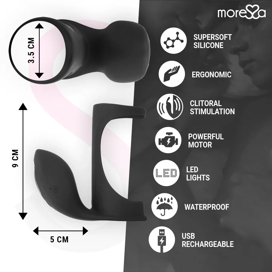 MORESSA - BRANDON POTENTE ANILLO VIBRADOR CON FUNDA DE ENGROSAMIENTO MASCULINO - Nuvica