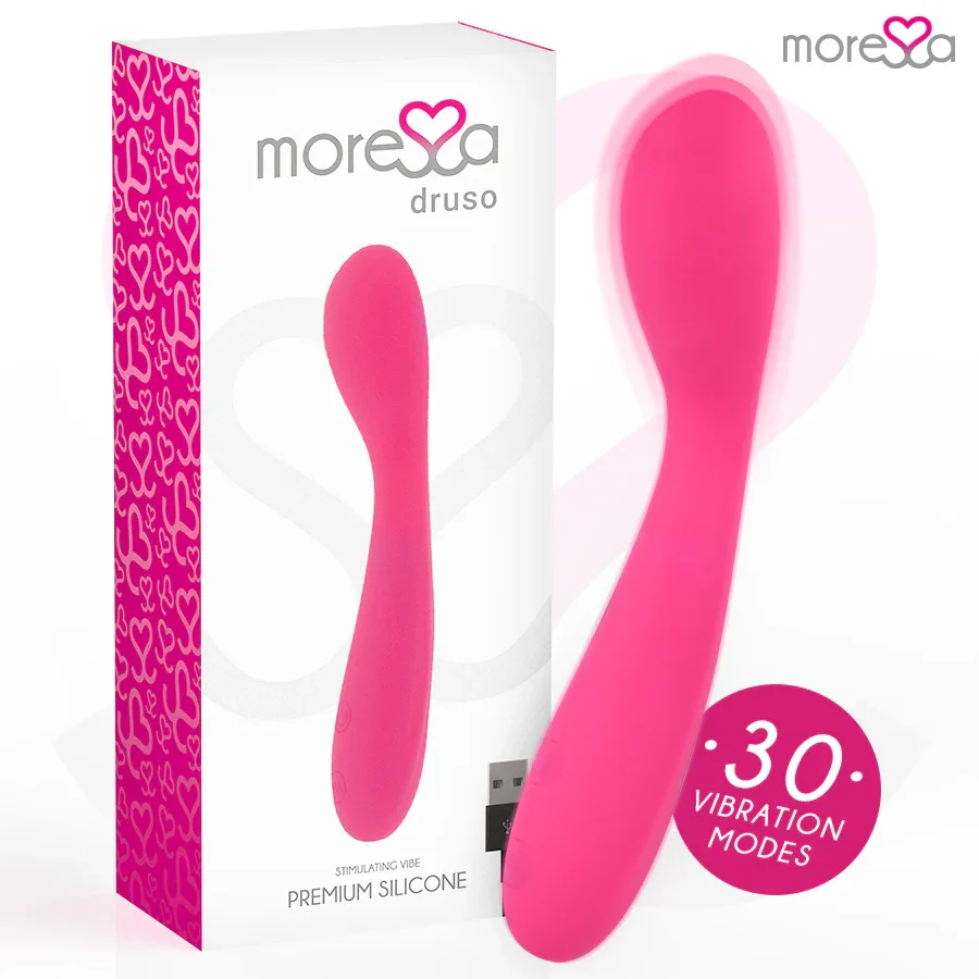 MORESSA - DRUSO MASAJEADOR DUO PUNTO G Y SUERO PELVICO PREMIUM SILICONE RECARGABLE - Nuvica
