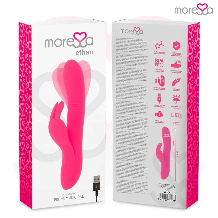 MORESSA - ETHAN EFECTO WAVE MAS POTENTE VIBRACIÓN PREMIUM SILICONE RECARGABLE - Nuvica