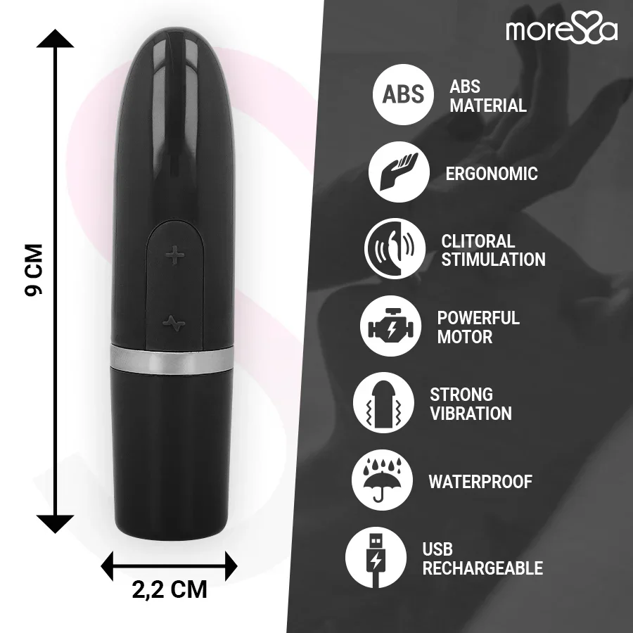 MORESSA - IVY MASAJEADOR SIMULADOR LABIAL DE VIAJE NEGRO - Nuvica