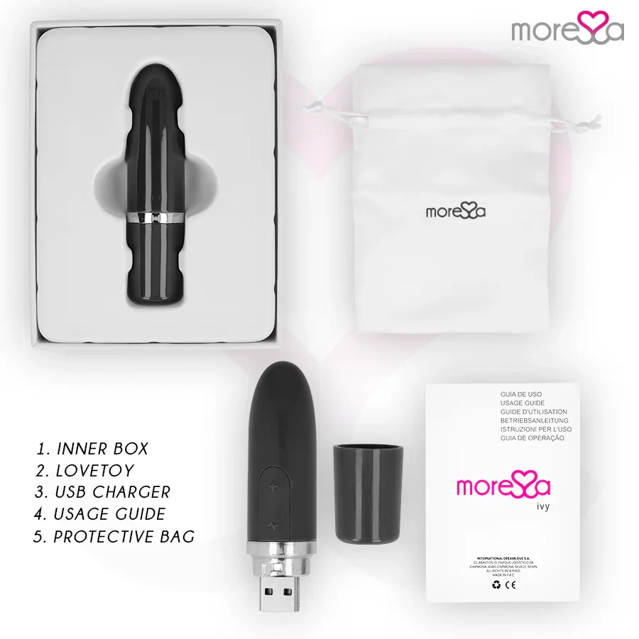 MORESSA - IVY MASAJEADOR SIMULADOR LABIAL DE VIAJE NEGRO - Nuvica