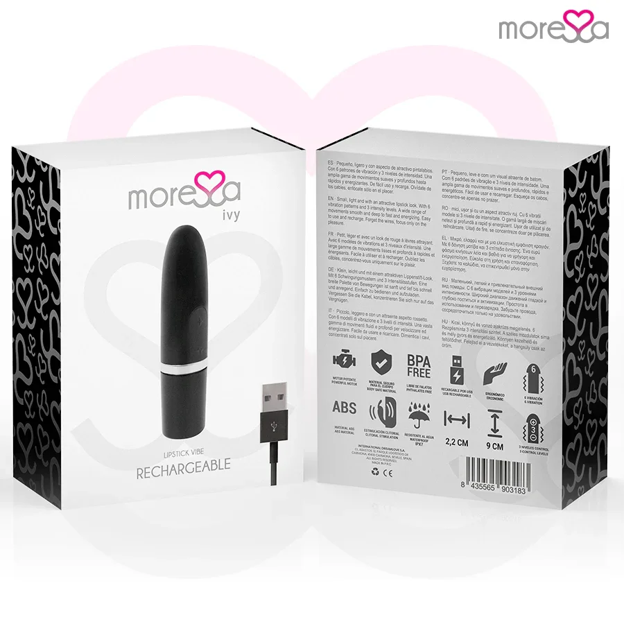 MORESSA - IVY MASAJEADOR SIMULADOR LABIAL DE VIAJE NEGRO - Nuvica