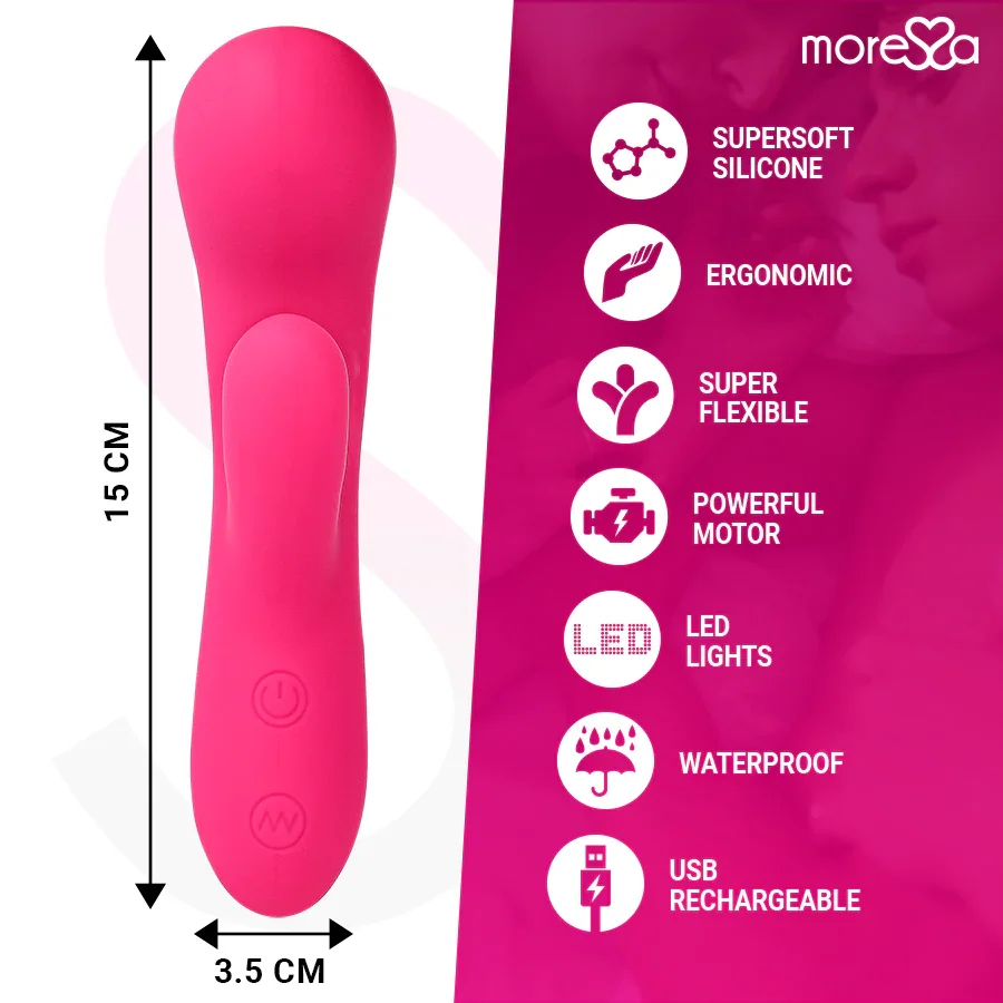 MORESSA - JERRY CLIP VIBRADOR PUNTO G Y CLITORIS PREMIUM SILICONE RECARGABLE - Nuvica