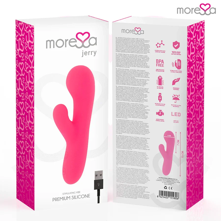 MORESSA - JERRY CLIP VIBRADOR PUNTO G Y CLITORIS PREMIUM SILICONE RECARGABLE - Nuvica