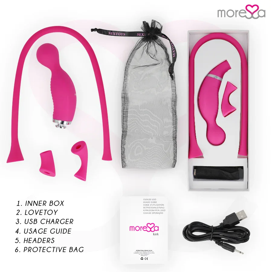 MORESSA - KIRK DUO ONDAS ESTIMULADORAS + MASAJEADOR MULTI PRESTACIONES PREMIUM SILICONE RECARGABLE - Nuvica