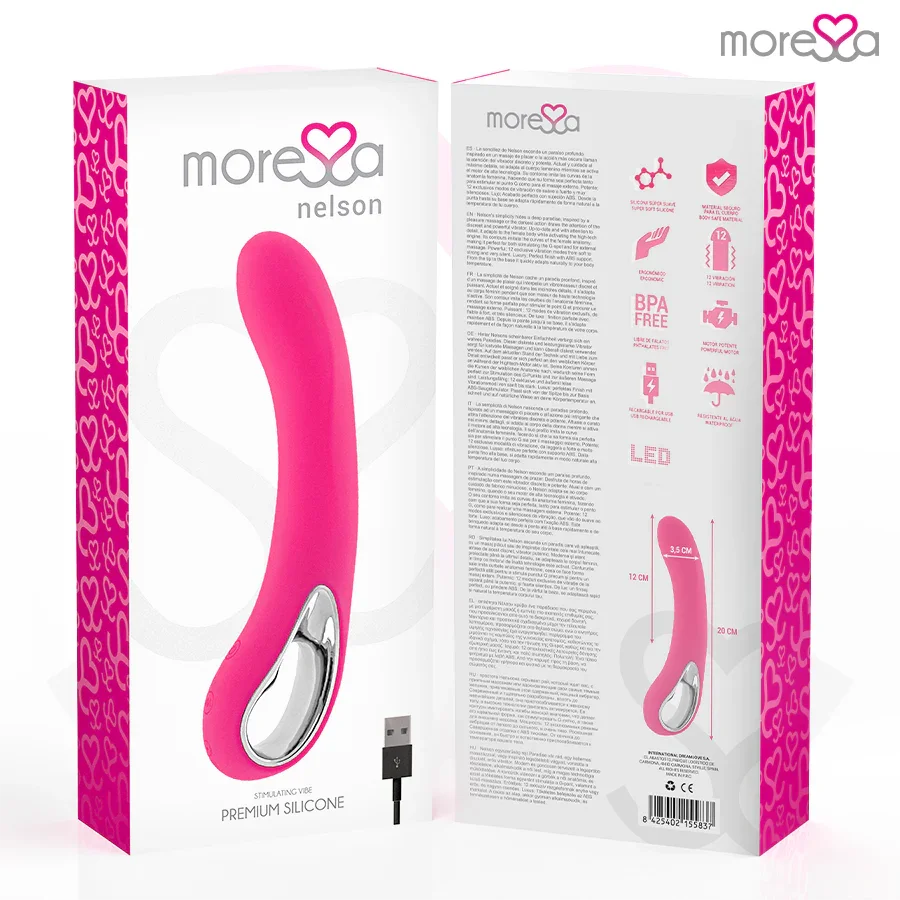 MORESSA - NELSON MASAJEADOR PUNTO G PREMIUM SILICONE RECARGABLE - Nuvica