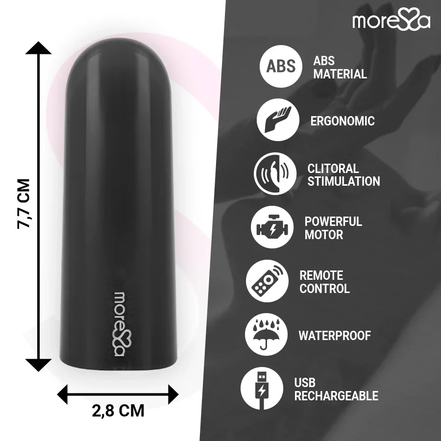 MORESSA - NIX POTENTE VIBRADOR MULTI JUEGOS CONTROL REMOTO NEGRO - Nuvica