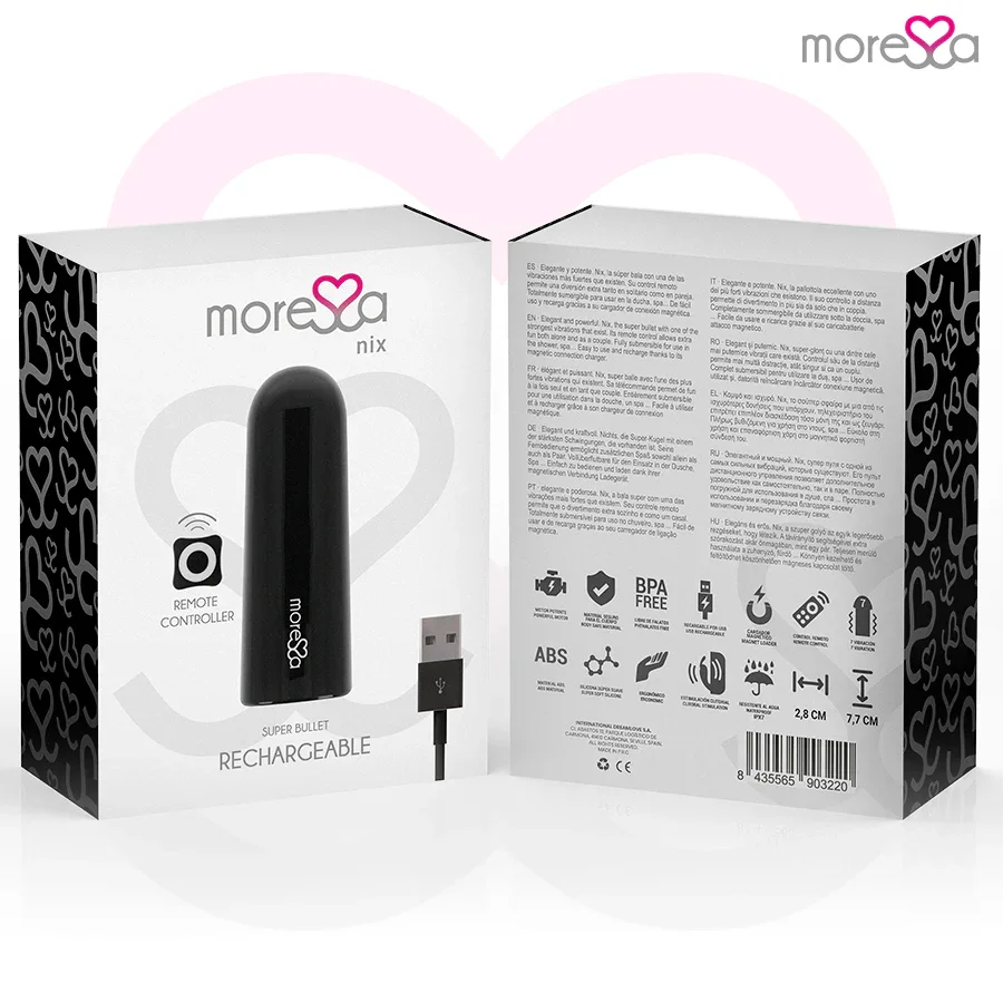MORESSA - NIX POTENTE VIBRADOR MULTI JUEGOS CONTROL REMOTO NEGRO - Nuvica