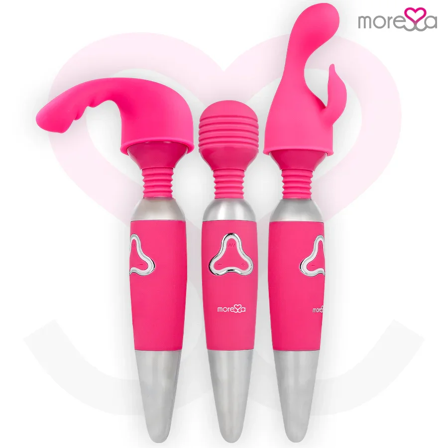 MORESSA - ODILON WAND POTENTE MOTOR MAS DOS CABEZALES PREMIUM SILICONE RECARGABLE - Nuvica