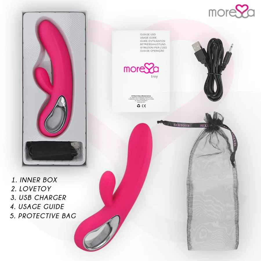 MORESSA - TROY MASAJEADOR PUNTO G Y CLITORIS PREMIUM SILICONE RECARGABLE - Nuvica