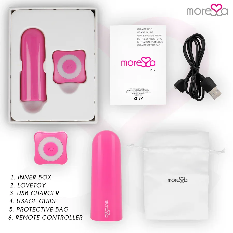 MORESSA - NIX POTENTE VIBRADOR MULTI JUEGOS CONTROL REMOTO ROSA - Nuvica