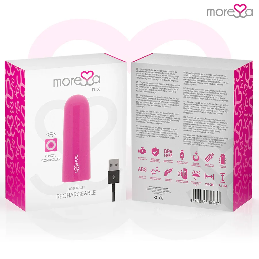 MORESSA - NIX POTENTE VIBRADOR MULTI JUEGOS CONTROL REMOTO ROSA - Nuvica