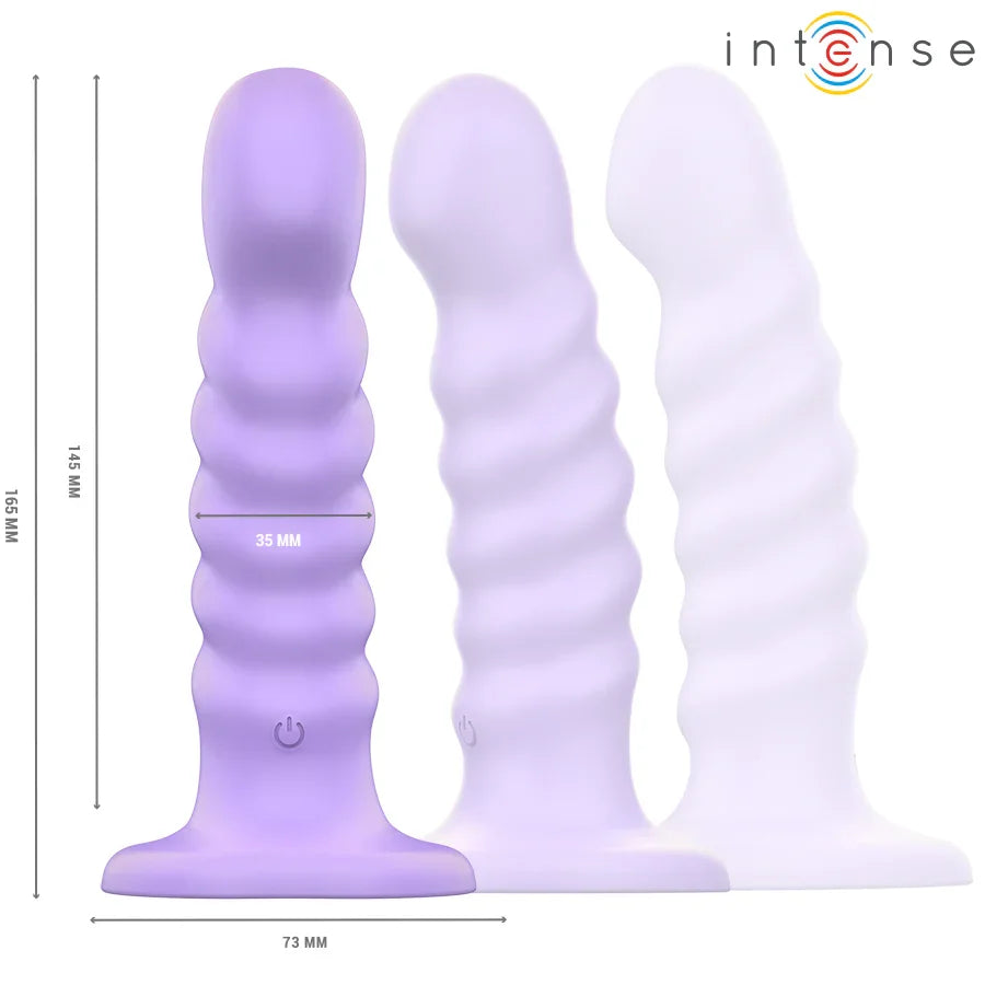 INTENSE - BRENDA VIBRADOR TALLA M DISEÑO EN ESPIRAL 10 VIBRACIONES MORADO CONTROL REMOTO - Nuvica