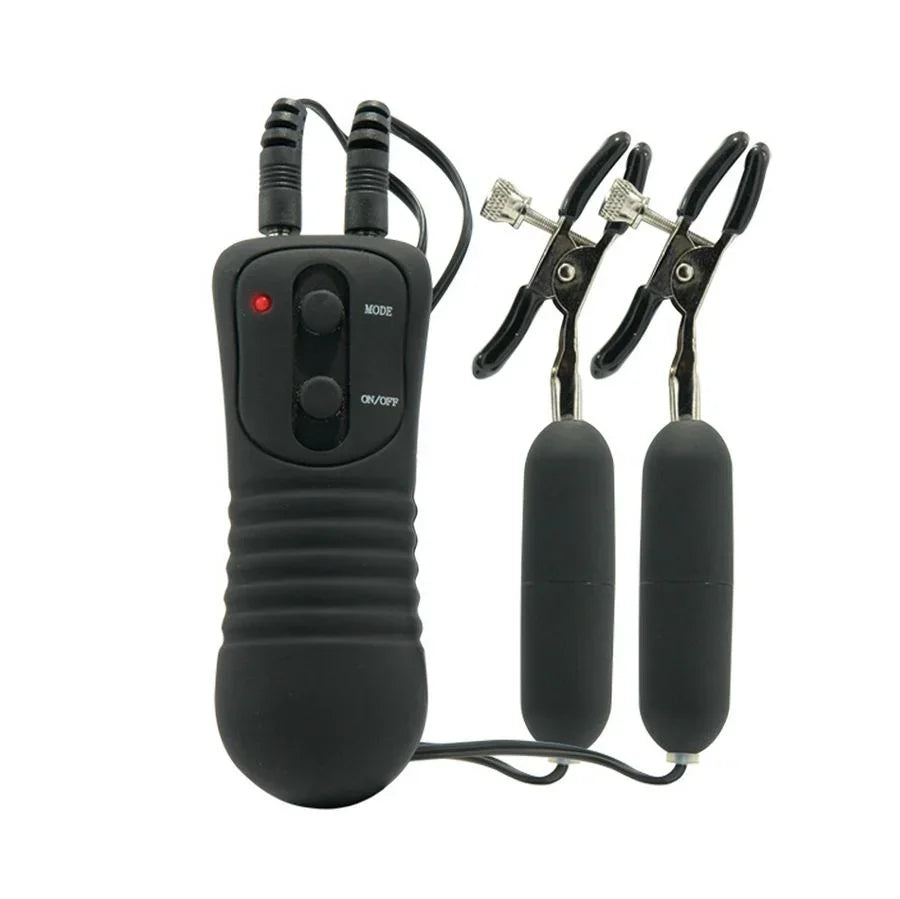 FETISH FANTASY SERIES - PINZAS DE PEZONES CON VIBRADOR - Nuvica
