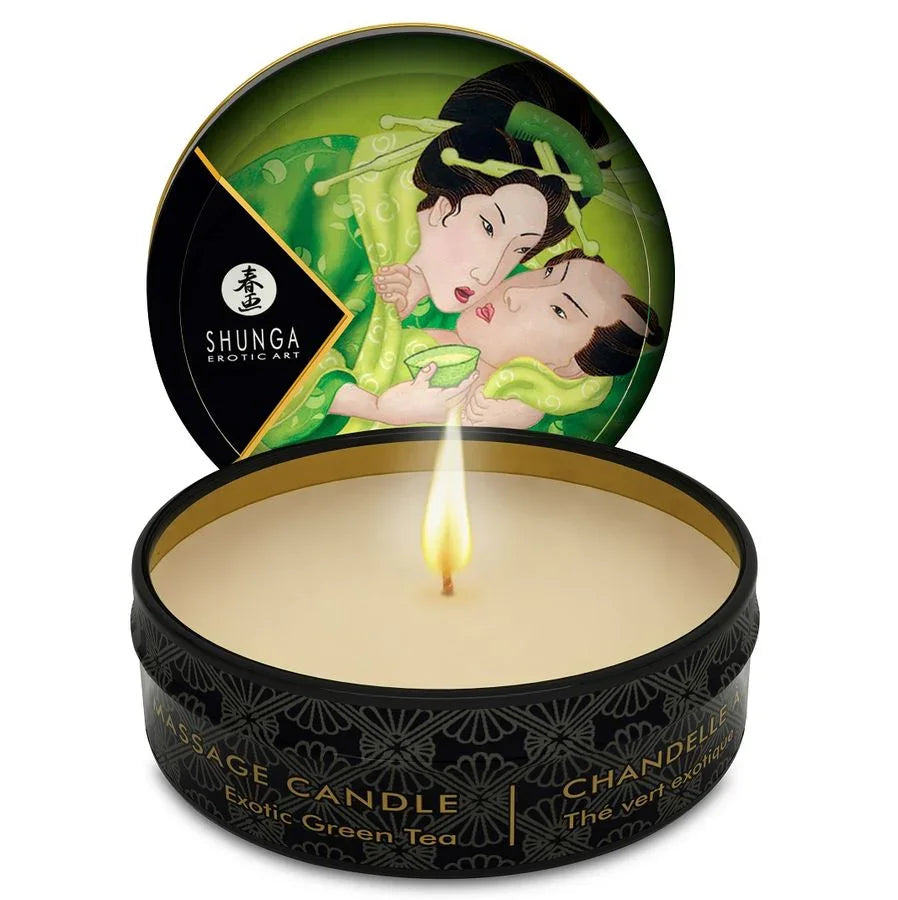 SHUNGA - MINI CARESS BY CANDELIGHT VELA MASAJE TÉ VERDE 30 ML - Nuvica