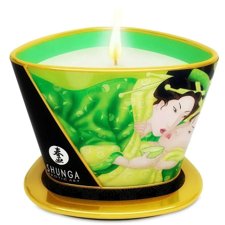 SHUNGA - MINI CARESS BY CANDELIGHT VELA MASAJE TÉ VERDE 170 ML - Nuvica