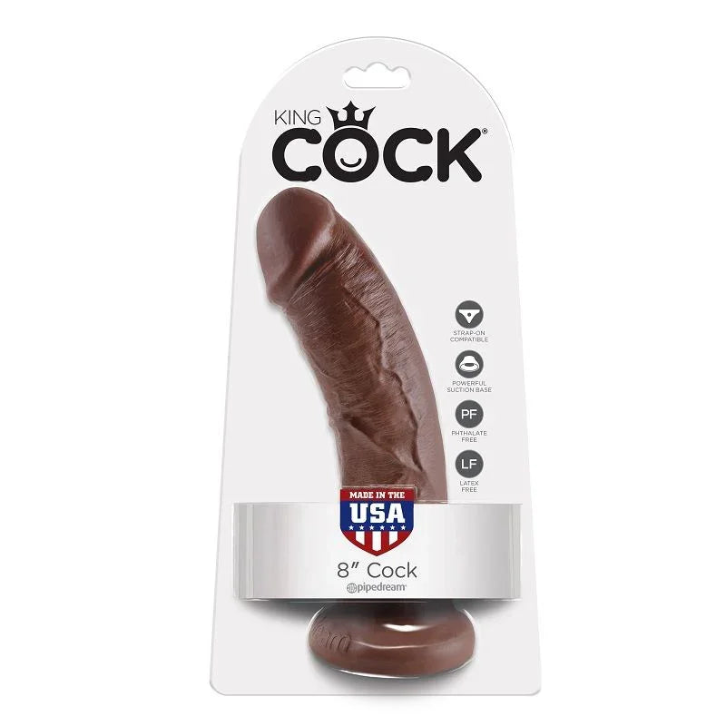 KING COCK - 8 PENE MARRÓN 20.3 CM - Nuvica
