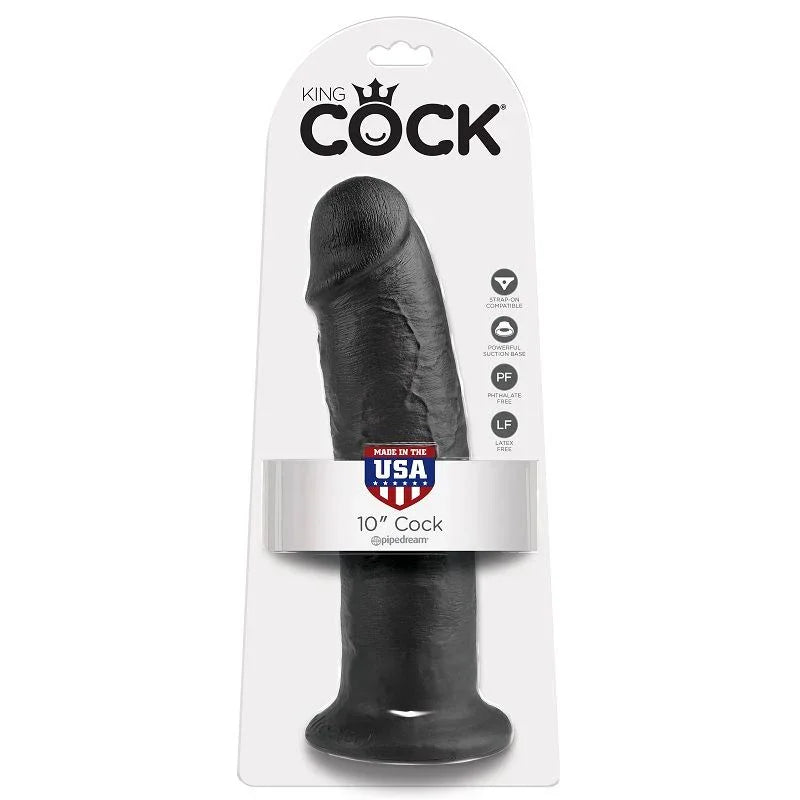 KING COCK - 10 PENE NEGRO 25 CM - Nuvica