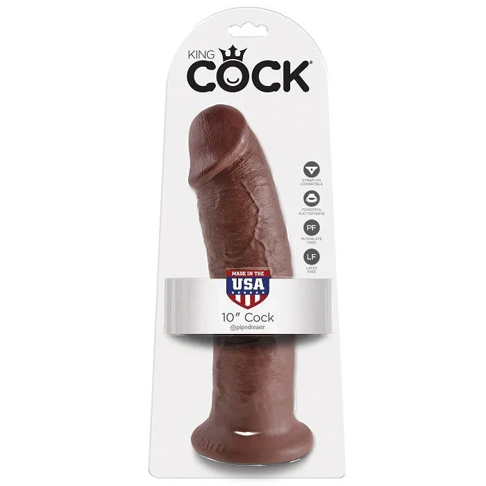 KING COCK - 10 PENE MARRÓN 25.4 CM - Nuvica