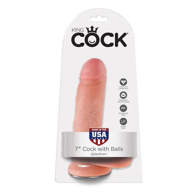 KING COCK - 7 PENE REALÍSTICO NATURAL 17.8 CM - Nuvica