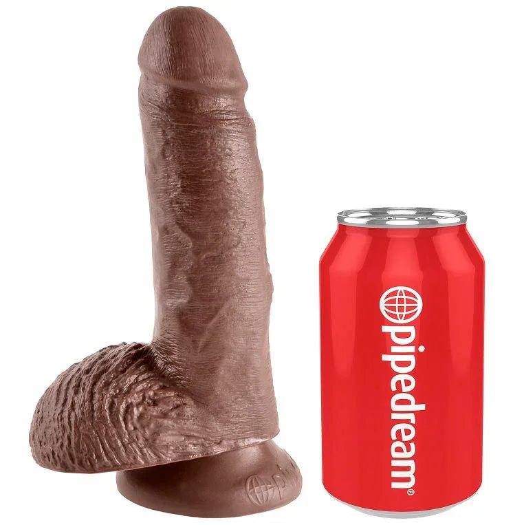 KING COCK - 7 PENE REALÍSTICO MARRÓN 17.8 CM - Nuvica