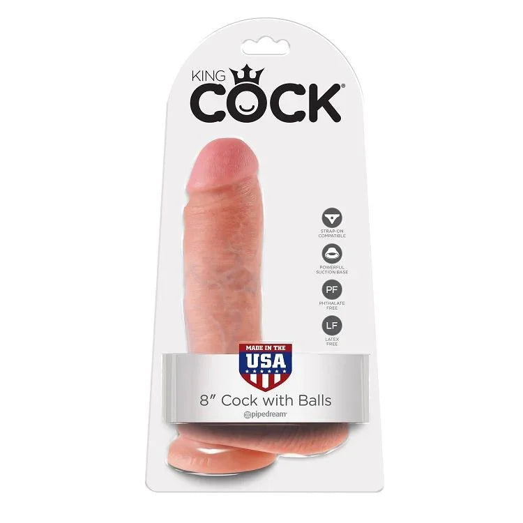 KING COCK - 8 PENE REALÍSTICO NATURAL 20.3 CM - Nuvica