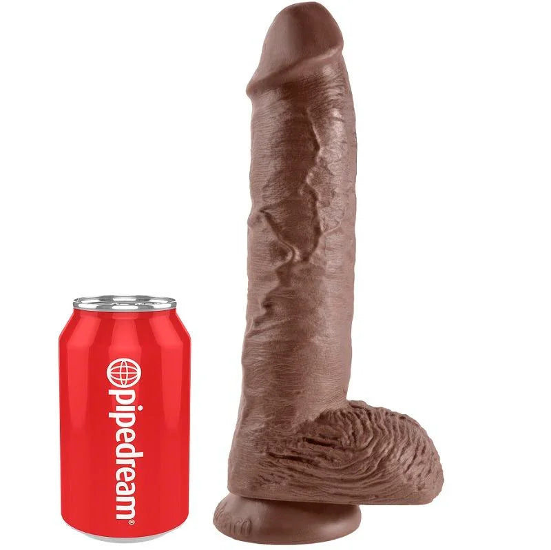 KING COCK - 10 PENE REALÍSTICO MARRÓN 26.5 CM - Nuvica