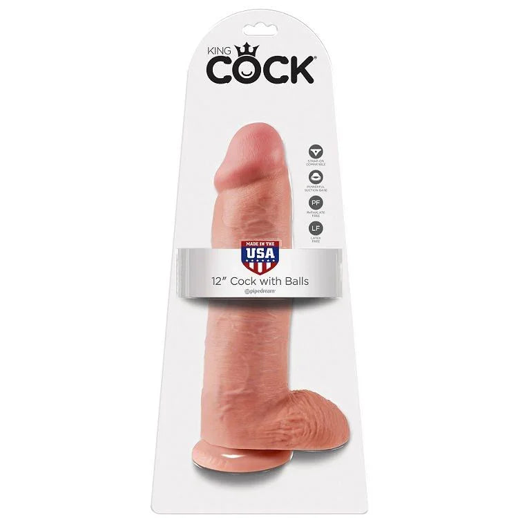 KING COCK - 12 PENE REALÍSTICO NATURAL 30.48 CM - Nuvica
