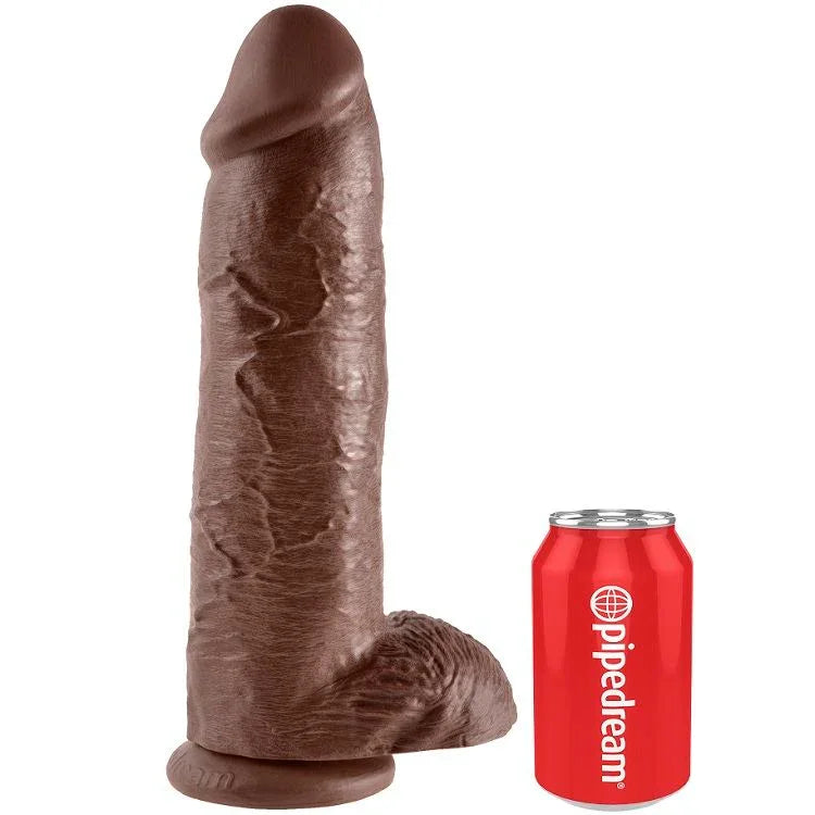 KING COCK - 12 PENE REALÍSTICO MARRÓN 30.48 CM - Nuvica