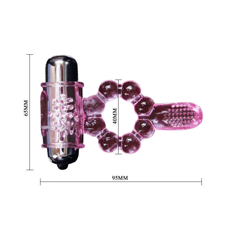 BAILE - ANILLO SILICONA 10 RITMOS LENGUA CON VIBRACIÓN ROSA - Nuvica