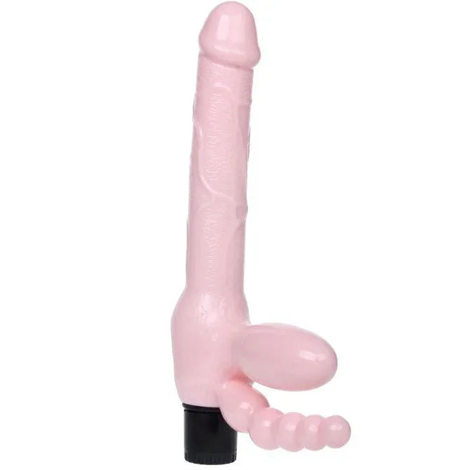 BAILE - ARNÉS SIN CUERDA TPR CON VIBRACIÓN Y ESTIMULACION ANAL 25.4 CM - Nuvica