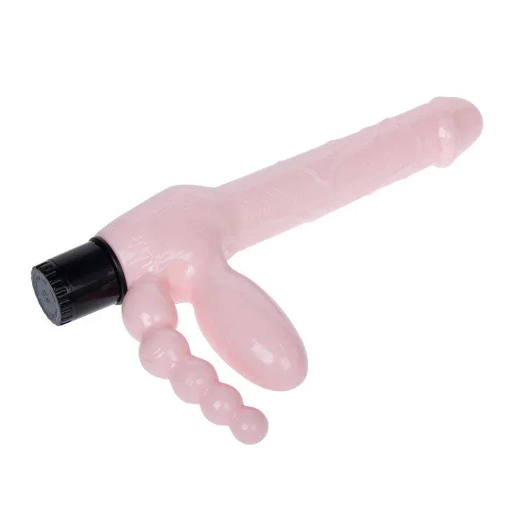 BAILE - ARNÉS SIN CUERDA TPR CON VIBRACIÓN Y ESTIMULACION ANAL 25.4 CM - Nuvica