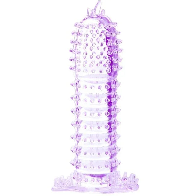 BAILE - FUNDA PARA PENE CON PUNTOS ESTIMULANTES MORADO 14 CM - Nuvica