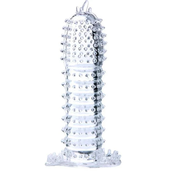 BAILE - FUNDA PARA PENE CON PUNTOS ESTIMULANTES TRANSPARENTE 14 CM - Nuvica