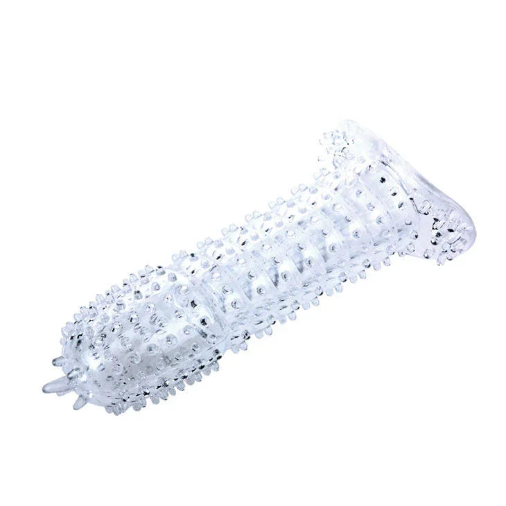 BAILE - FUNDA PARA PENE CON PUNTOS ESTIMULANTES TRANSPARENTE 14 CM - Nuvica
