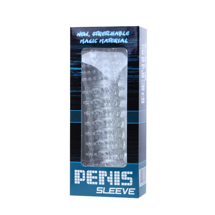 BAILE - FUNDA PARA PENE CON PUNTOS ESTIMULANTES TRANSPARENTE 14 CM - Nuvica