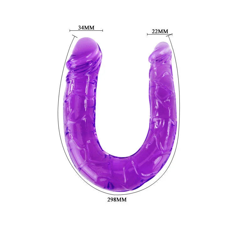 BAILE - DILDO DOBLE EN GELATINA FLEXIBLE LILA - Nuvica