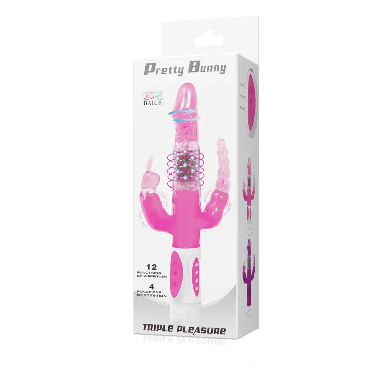 BAILE - PRETTY BUNNY TRIPLE VIBRADOR ROTADOR - Nuvica