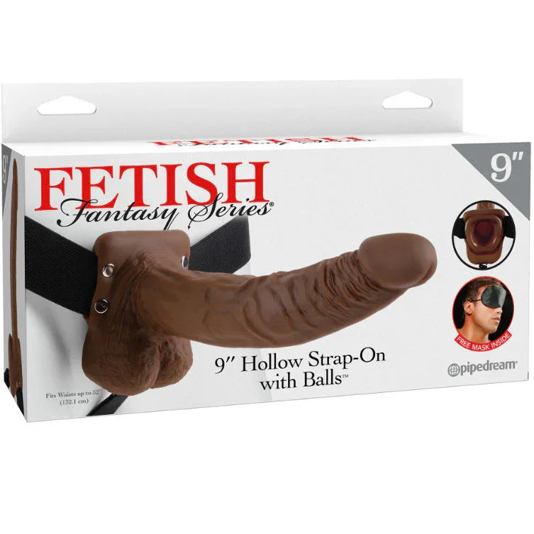 FETISH FANTASY SERIES - 9 ARNÉS CON TESTÍCULOS HUECO MAN 22.9 CM MARRÓN - Nuvica